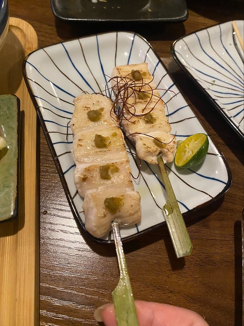 板橋菁禾町居酒屋串燒控必收 培根捲干貝 鹽烤松阪豬柚子胡椒雞肉串